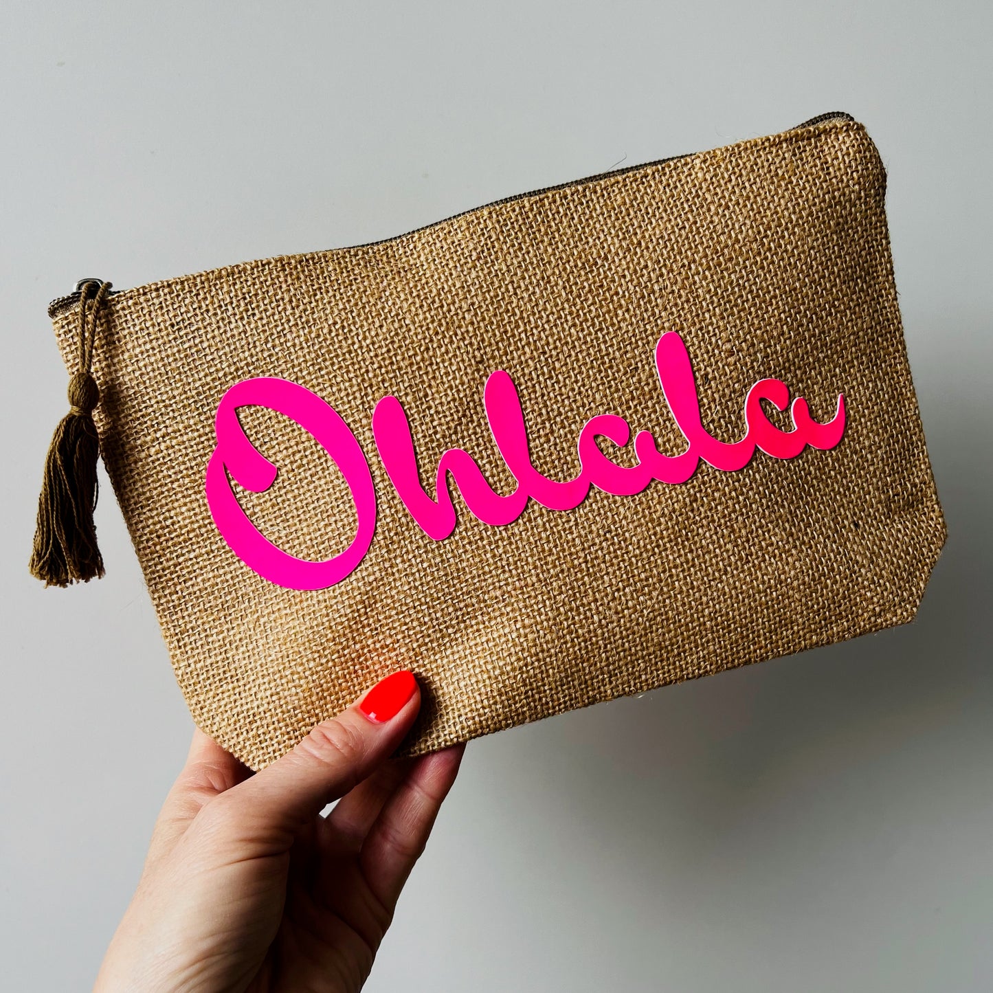 Jute Bag Ohlala neonpink