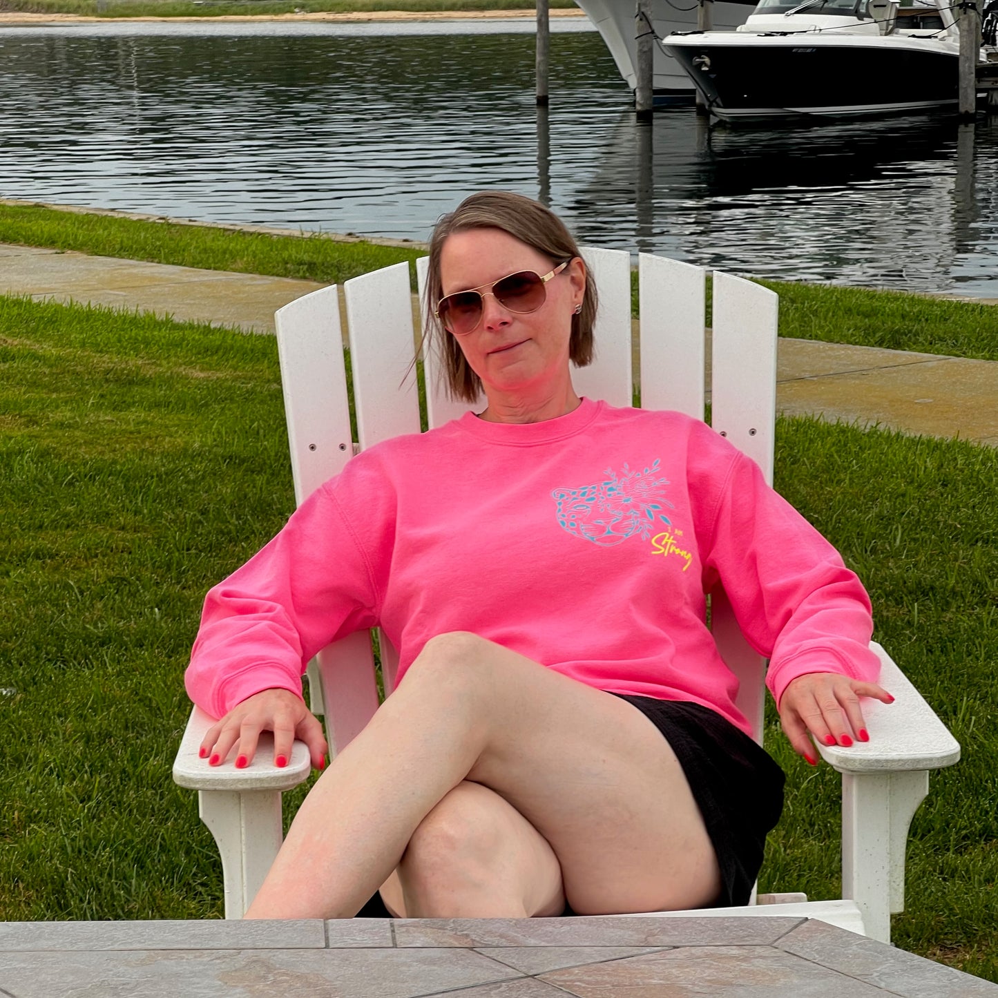 Good Vibes Sweatshirt mit Leoprint
