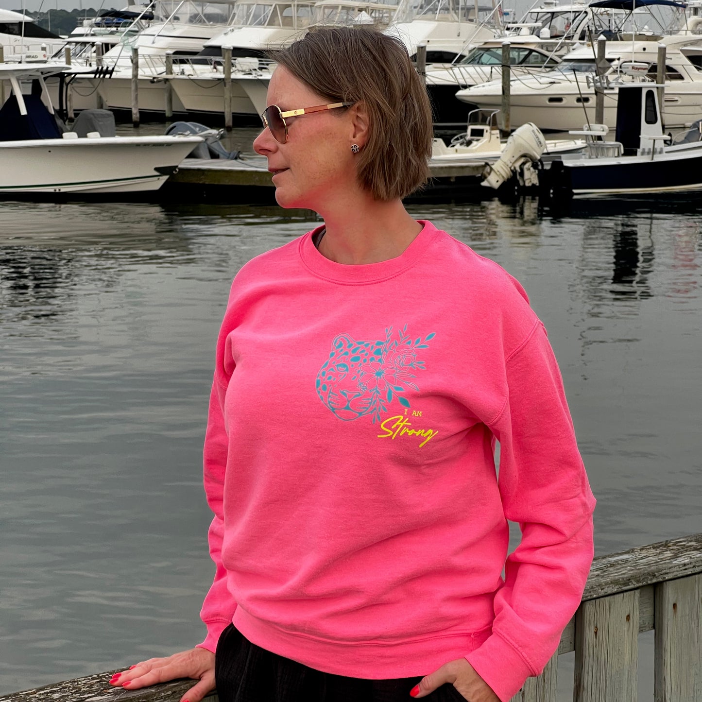 Good Vibes Sweatshirt mit Leoprint
