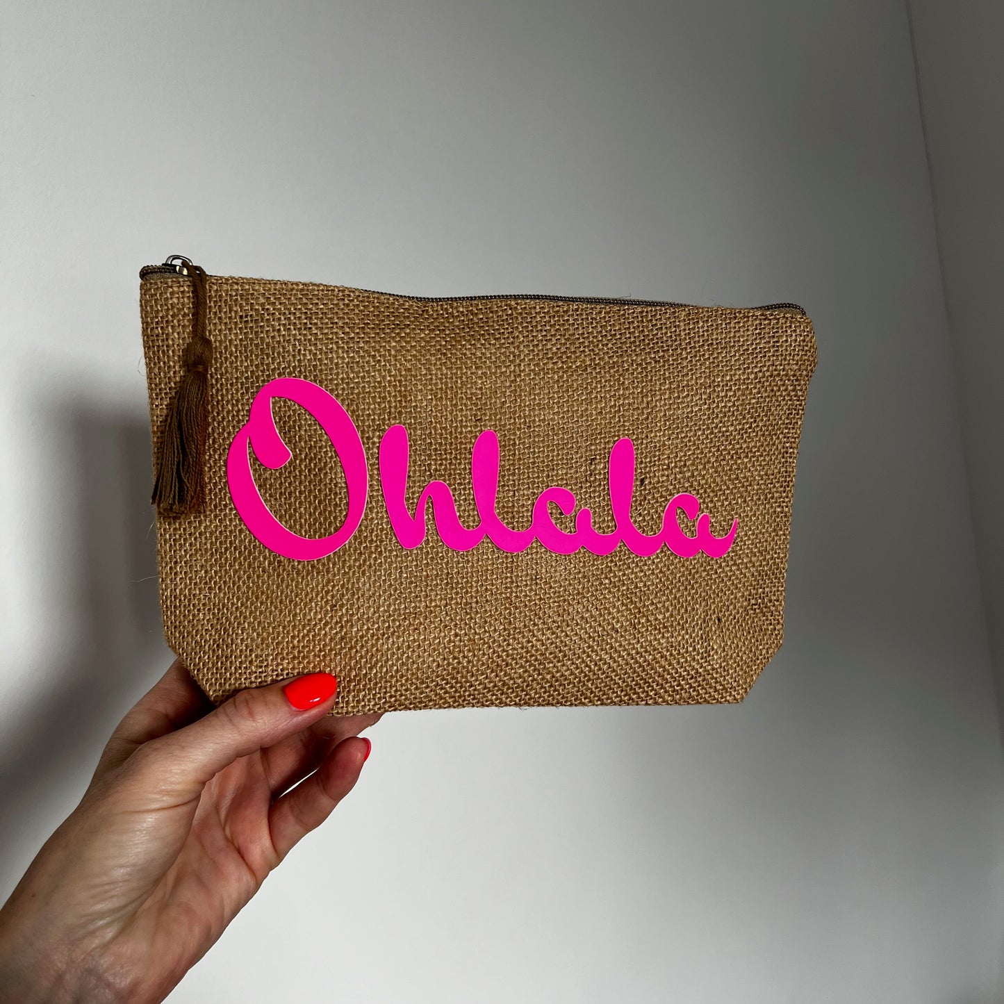 Jute Bag Ohlala neonpink