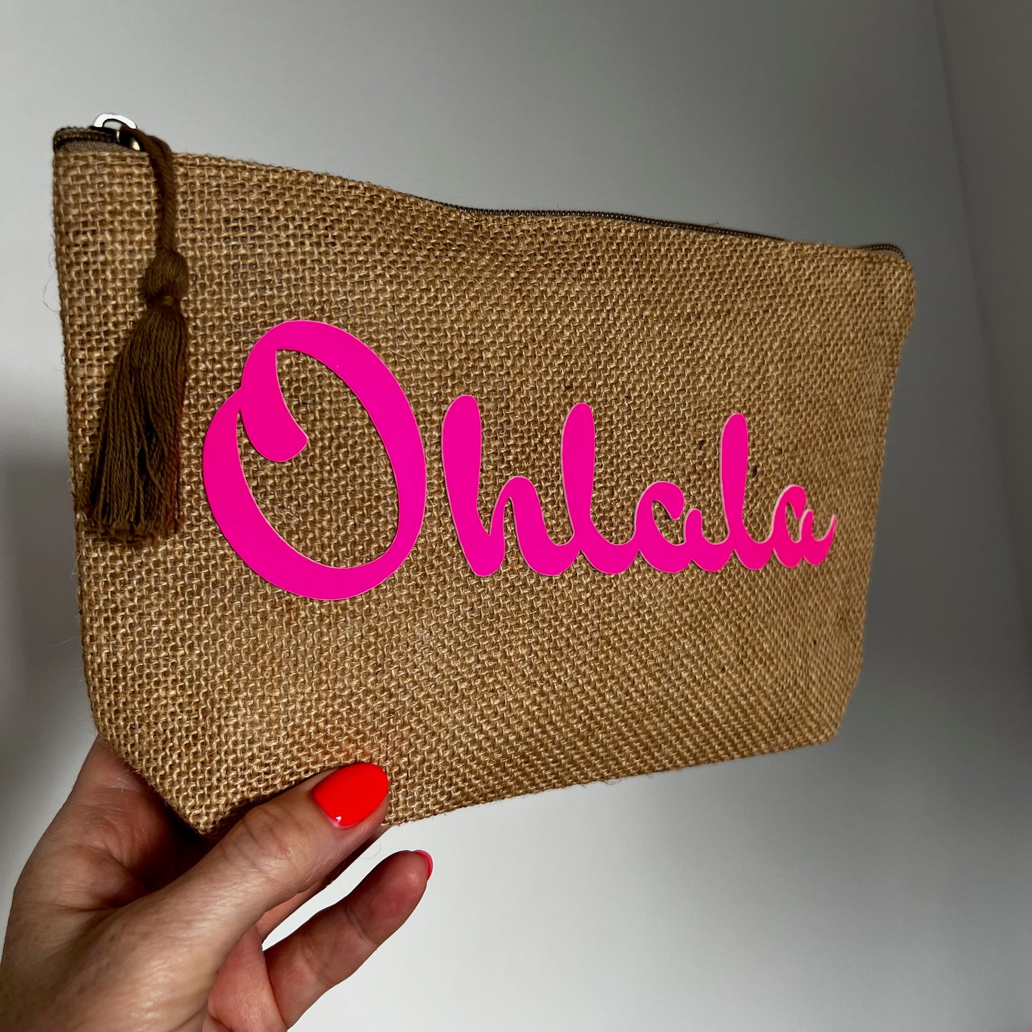 Jute Bag Ohlala neonpink