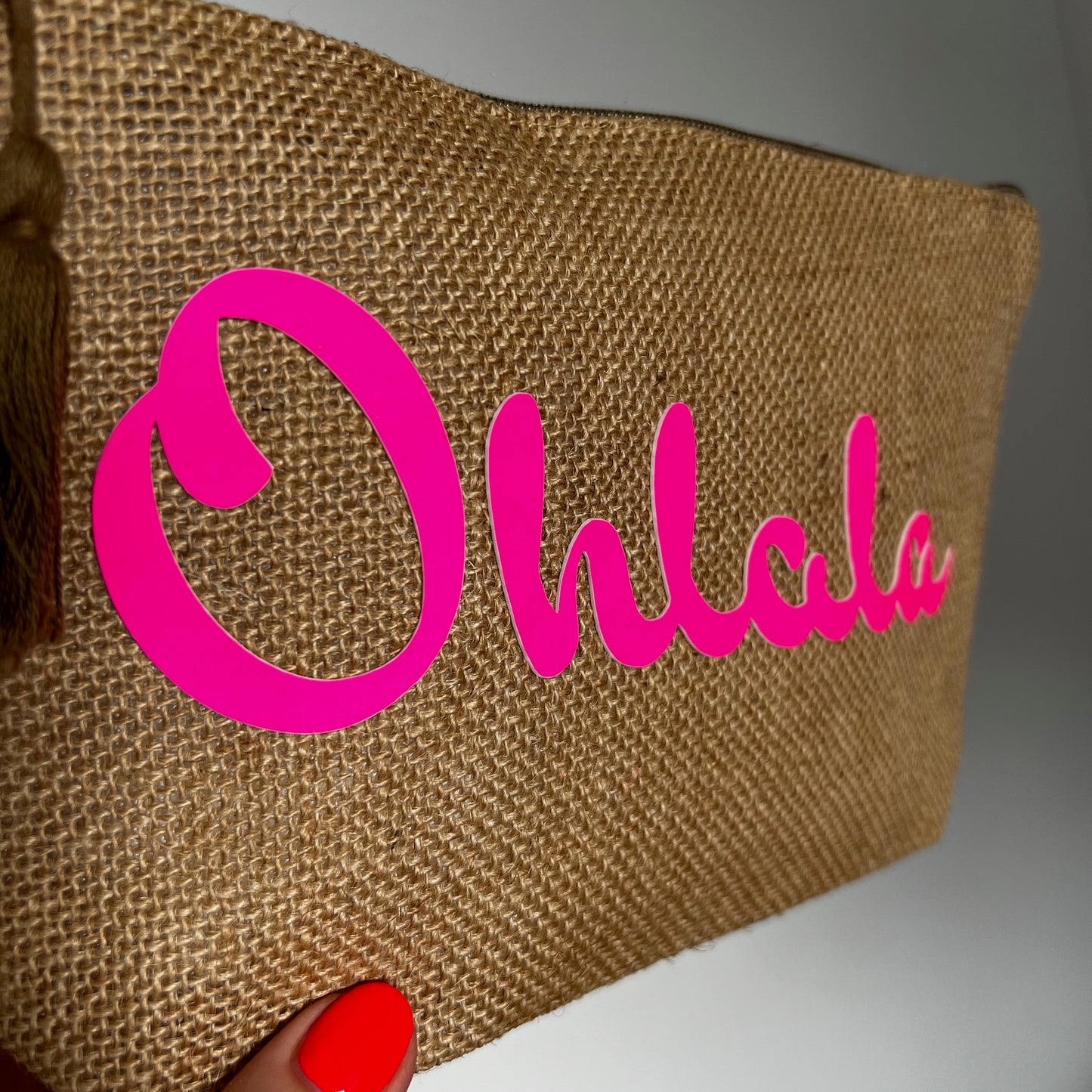 Jute Bag Ohlala neonpink