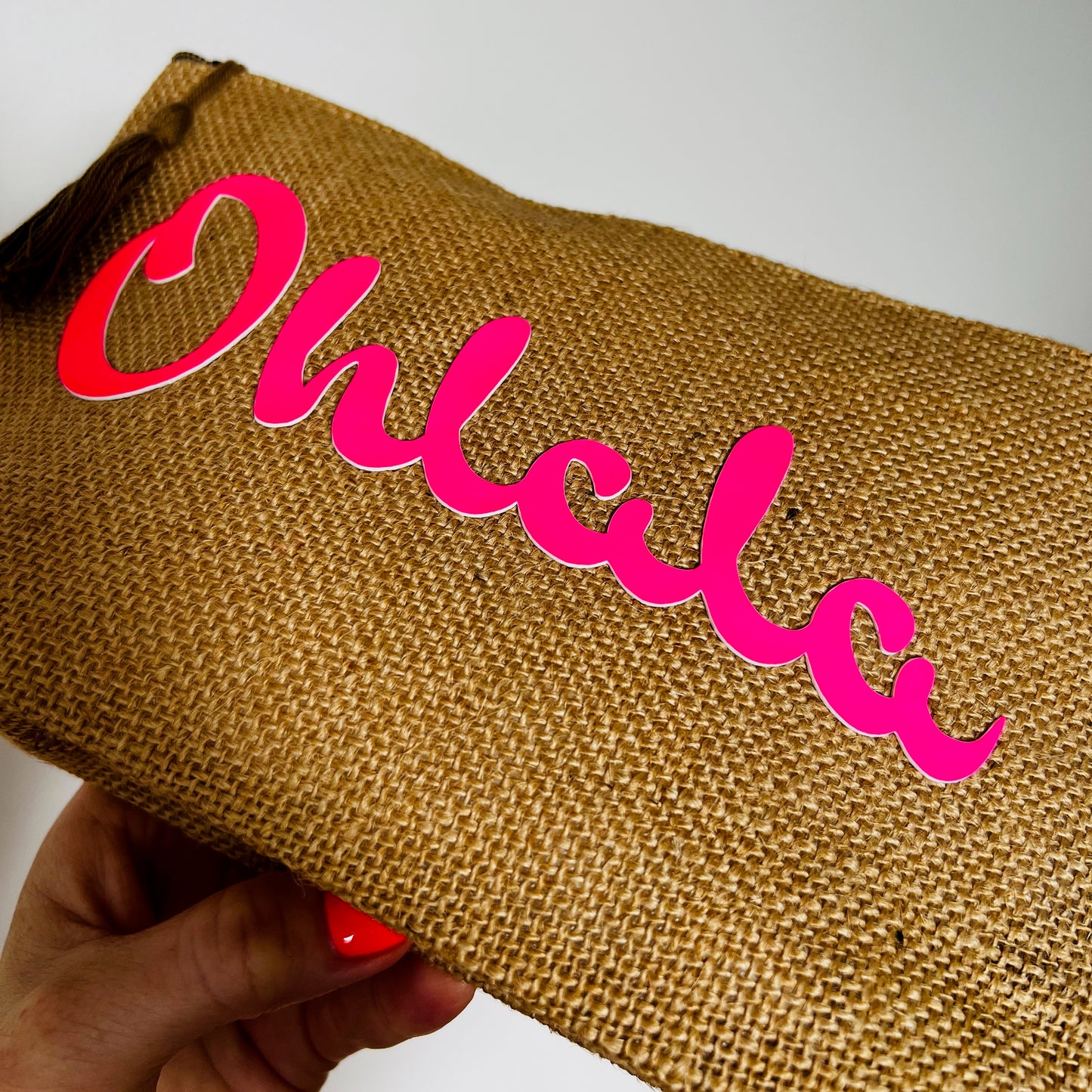 Jute Bag Ohlala neonpink