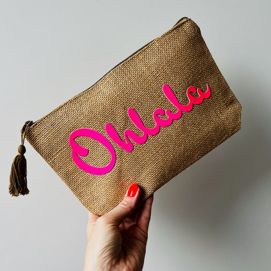 Jute Bag Ohlala neonpink