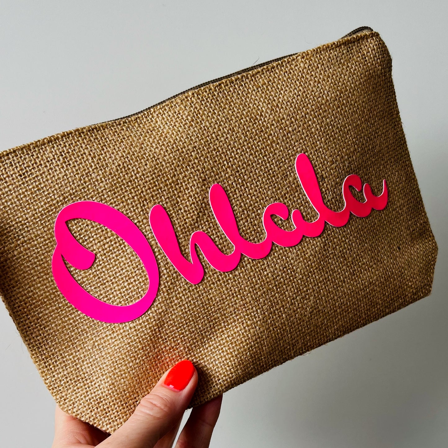 Jute Bag Ohlala neonpink